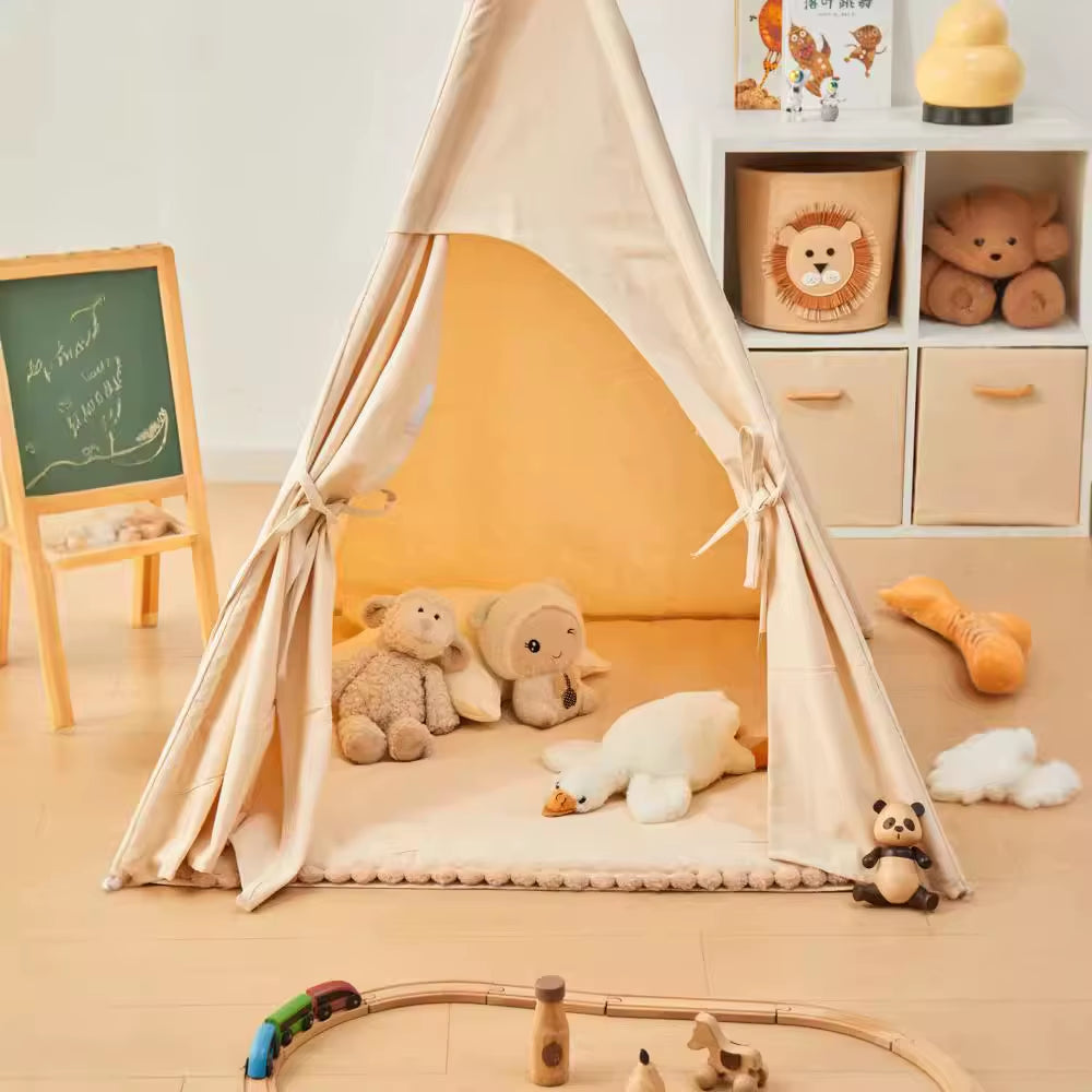 Portable Teepee Tent Large Play House for Children Tents Kids Canvas Indian Play Tent Wigwam Child Tipi Room Decoration