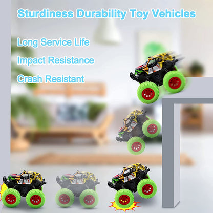 2 Pack 360° Rotating Monster Truck Toys for 3-5 Year Old Boys and Girls - Toddler Car Toys Gifts