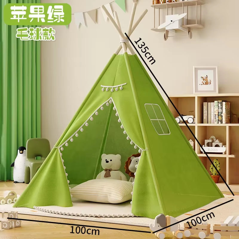 1.6M Kids Tents Play House Wigwam for Children Portable Child Tipi Tents Teepee Toddler Girl and Boy Ball Pit Castle Play Room