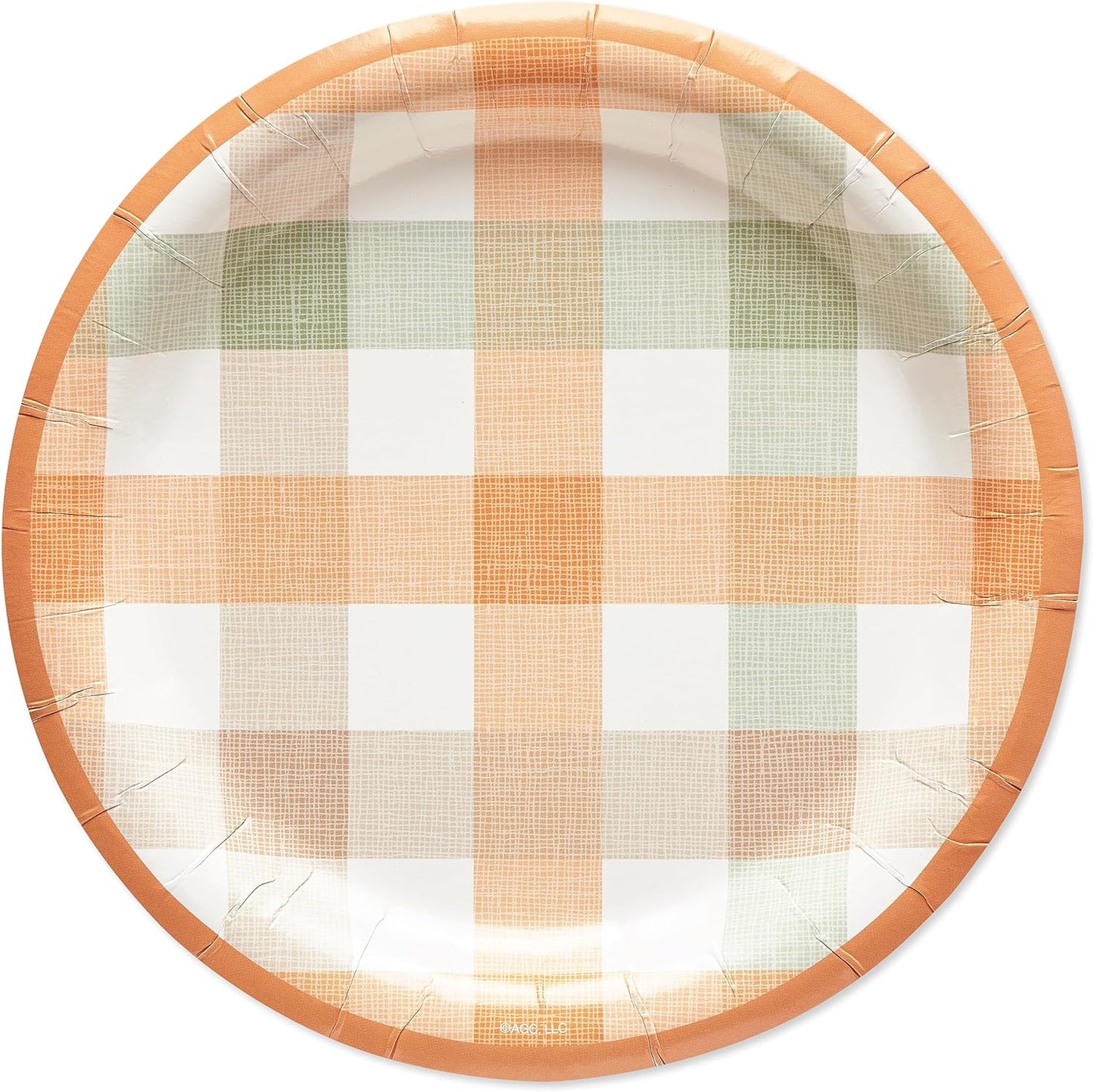 36-Count 7 In. Dessert Plates, Plaid Thanksgiving Party Supplies