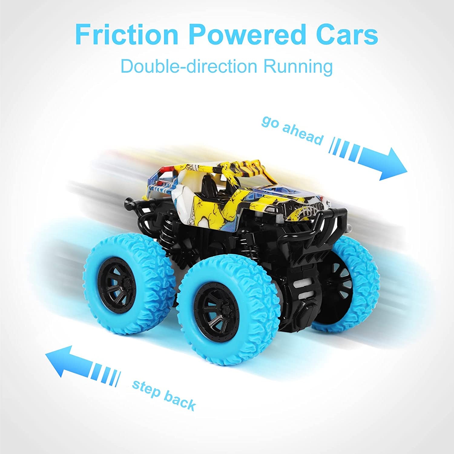 2 Pack 360° Rotating Monster Truck Toys for 3-5 Year Old Boys and Girls - Toddler Car Toys Gifts