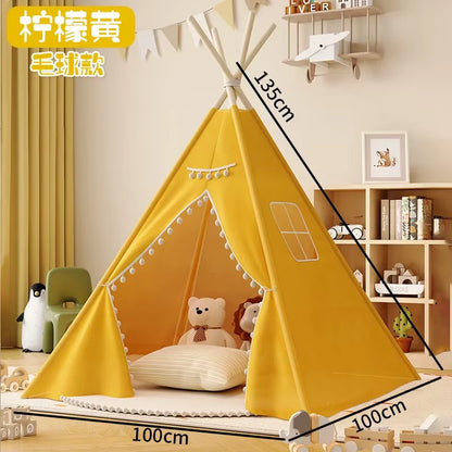 1.6M Kids Tents Play House Wigwam for Children Portable Child Tipi Tents Teepee Toddler Girl and Boy Ball Pit Castle Play Room