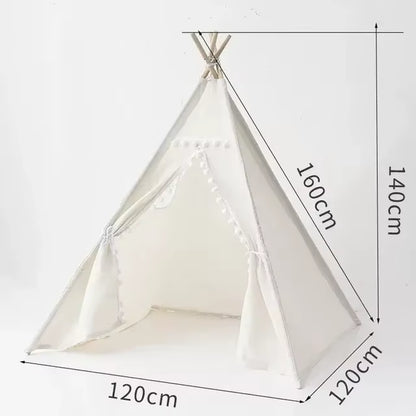 1.6M Kids Tents Play House Wigwam for Children Portable Child Tipi Tents Teepee Toddler Girl and Boy Ball Pit Castle Play Room