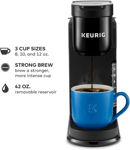 K-Express Single Serve K-Cup Pod Coffee Maker, 3 Brew Sizes, Strong Button Feature, 42Oz Removable Reservoir, Black