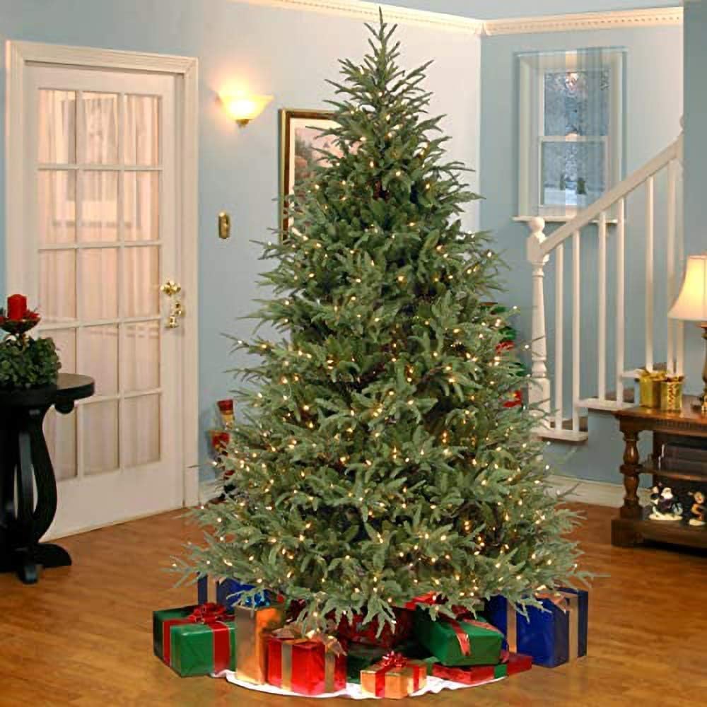 Pre-Lit 'Feel Real' Artificial Full Christmas Tree, Green, Frasier Grande, White Lights, Includes Stand, 7.5 Feet