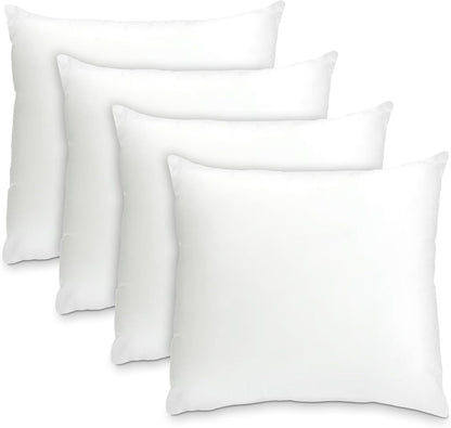 Throw Pillow Inserts 20X20-Inch, Set of 4 Square Pillow Inserts & Pillow Forms, Polyester Couch Pillow Stuffing & Throw Pillow Insert for Indoor, Made in USA