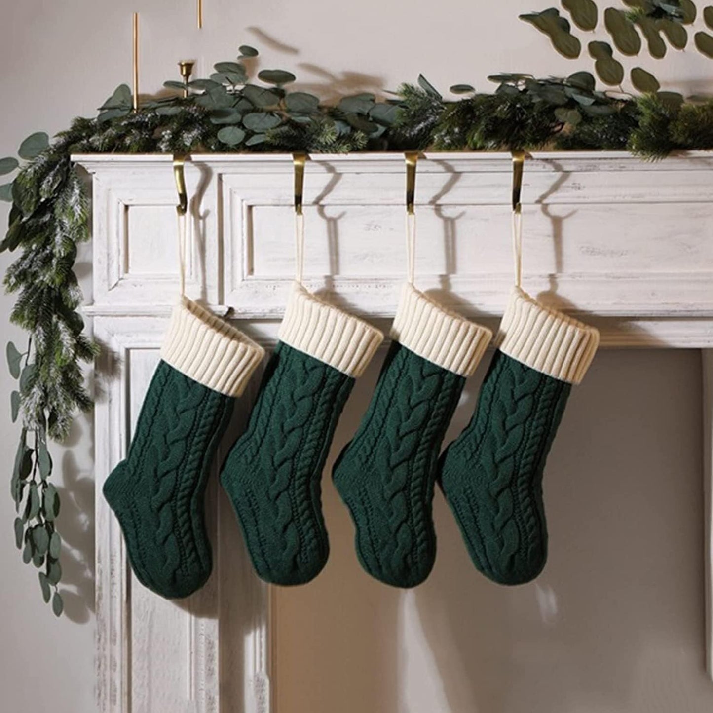 Christmas Stocking,Window Glass Decoration Christmas Decorations Christmas Socks Gift Bag Children'S Candy Indoor Family Holiday Party Christmas Decor Knitting Stockings Wood Decorative Beads Large