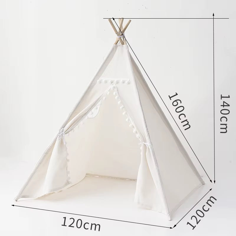 Portable Teepee Tent Large Play House for Children Tents Kids Canvas Indian Play Tent Wigwam Child Tipi Room Decoration