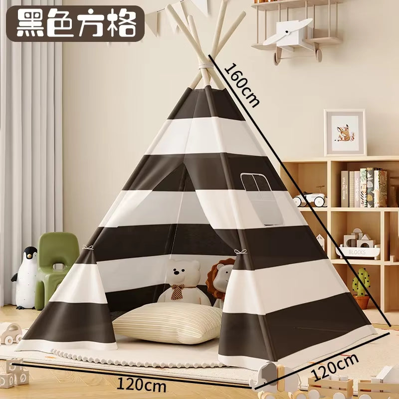 1.6M Kids Tents Play House Wigwam for Children Portable Child Tipi Tents Teepee Toddler Girl and Boy Ball Pit Castle Play Room