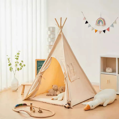 Portable Teepee Tent Large Play House for Children Tents Kids Canvas Indian Play Tent Wigwam Child Tipi Room Decoration