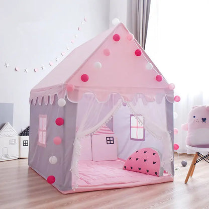 [TML] Indoor Game Room Children Tent Include Colored Lights, Fence, Mat Kids Playhouse Princess Castle Play House Girl Gift