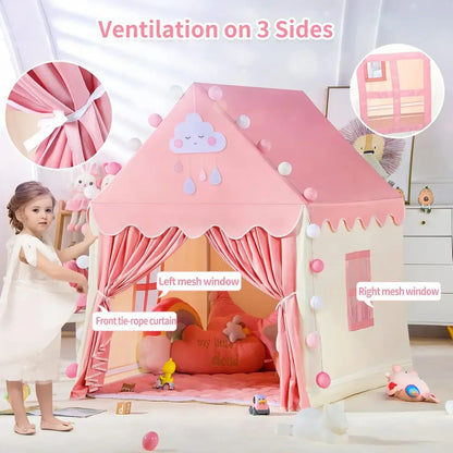 Large Capacity Children'S Tents Princess Castle Kids Outdoor Indoor Play House Children Gift Decoration Game Tent for Boys Girls