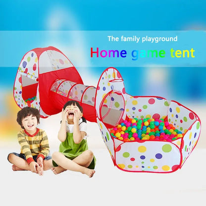 3 in 1 Baby Tent Playpen with Tunnel Children Ball Pool Large Portable Kids Tent Ball Pit Crawling Tunnel Kid Playground House