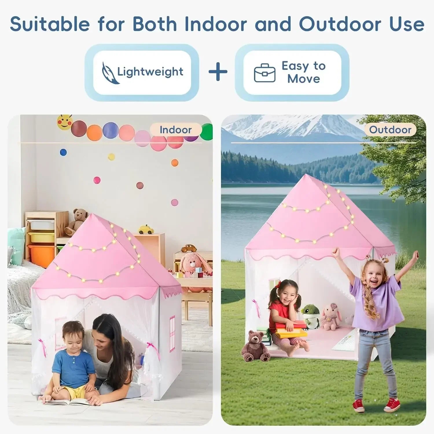 Large Capacity Children'S Tents Princess Castle Kids Outdoor Indoor Play House Children Gift Decoration Game Tent for Boys Girls