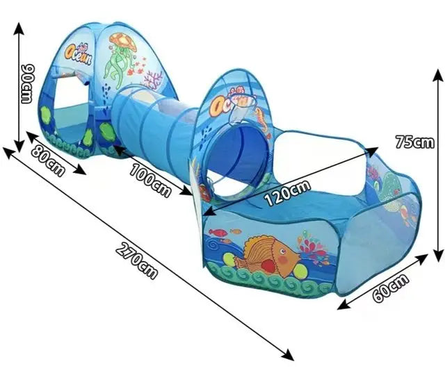 3 in 1 Baby Tent Playpen with Tunnel Children Ball Pool Large Portable Kids Tent Ball Pit Crawling Tunnel Kid Playground House