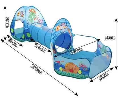 3 in 1 Baby Tent Playpen with Tunnel Children Ball Pool Large Portable Kids Tent Ball Pit Crawling Tunnel Kid Playground House