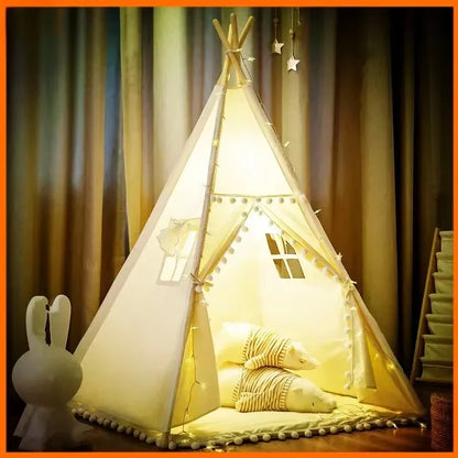 1.6M Kids Tents Play House Wigwam for Children Portable Child Tipi Tents Teepee Toddler Girl and Boy Ball Pit Castle Play Room