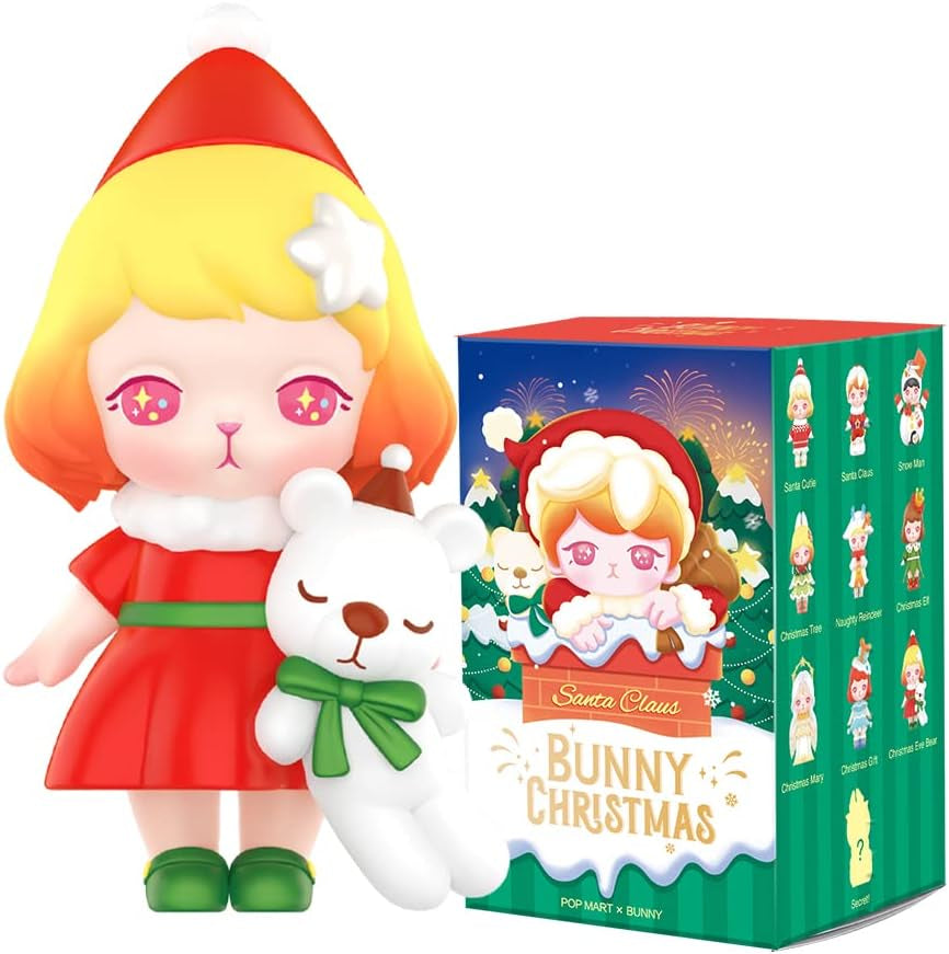 Bunny Christmas Series 9PC Action Figure Blind Box Toy Box Bulk Popular Collectible Random Art Toy Hot Toys Cute Figure Creative Gift, for Christmas Birthday Party Holiday