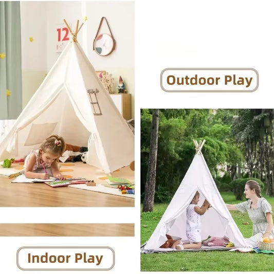 1.6M Kids Tents Play House Wigwam for Children Portable Child Tipi Tents Teepee Toddler Girl and Boy Ball Pit Castle Play Room